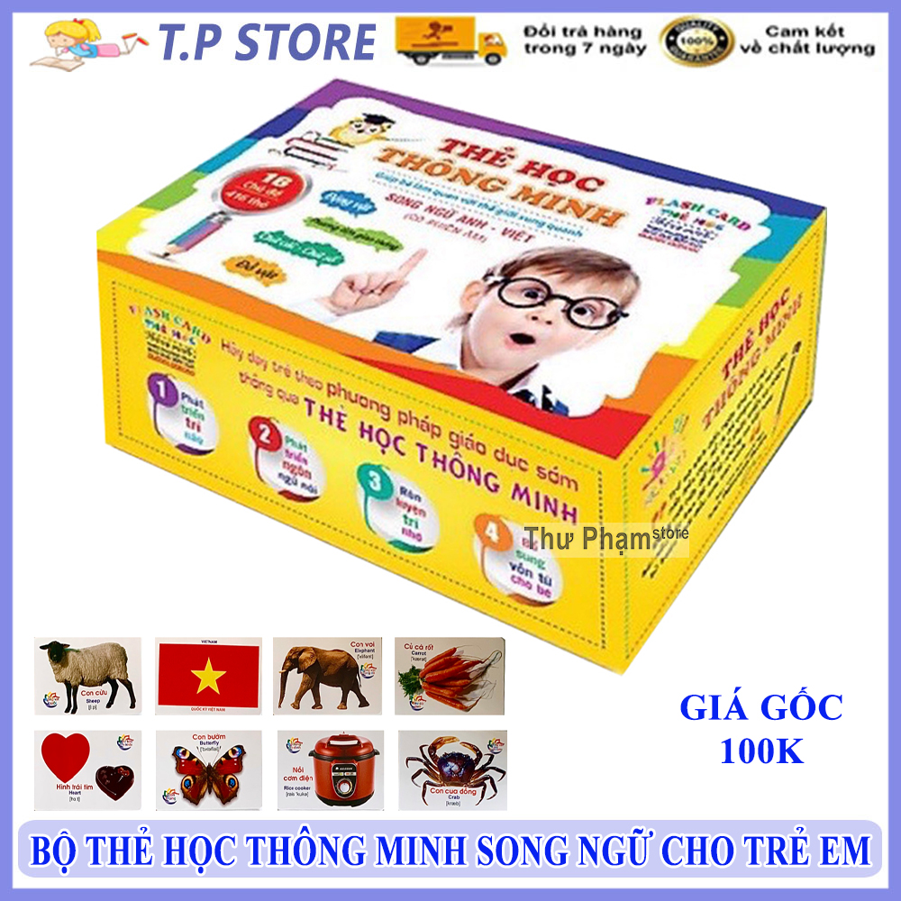 Bộ Thẻ Học Thông Minh Cho Bé Song Ngữ Anh Việt - Flashcard Thông Minh Doman 416 Thẻ 16 Chủ Đề - Phương Pháp Học Mới Cho Trẻ Em Phát Triển Tối Đa