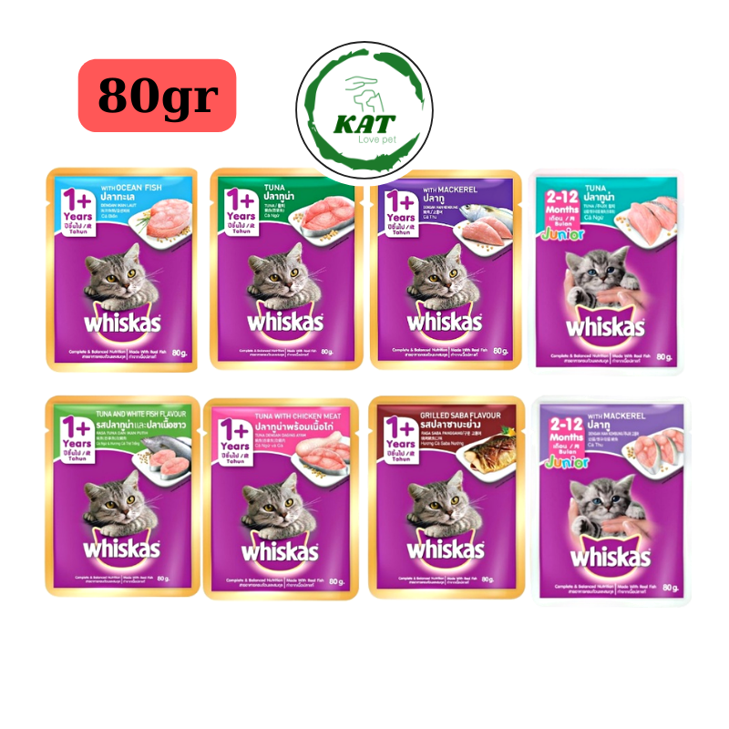 Pate Whiskas cho mèo con, mèo trưởng thành - Gói 80gr - KAT Store