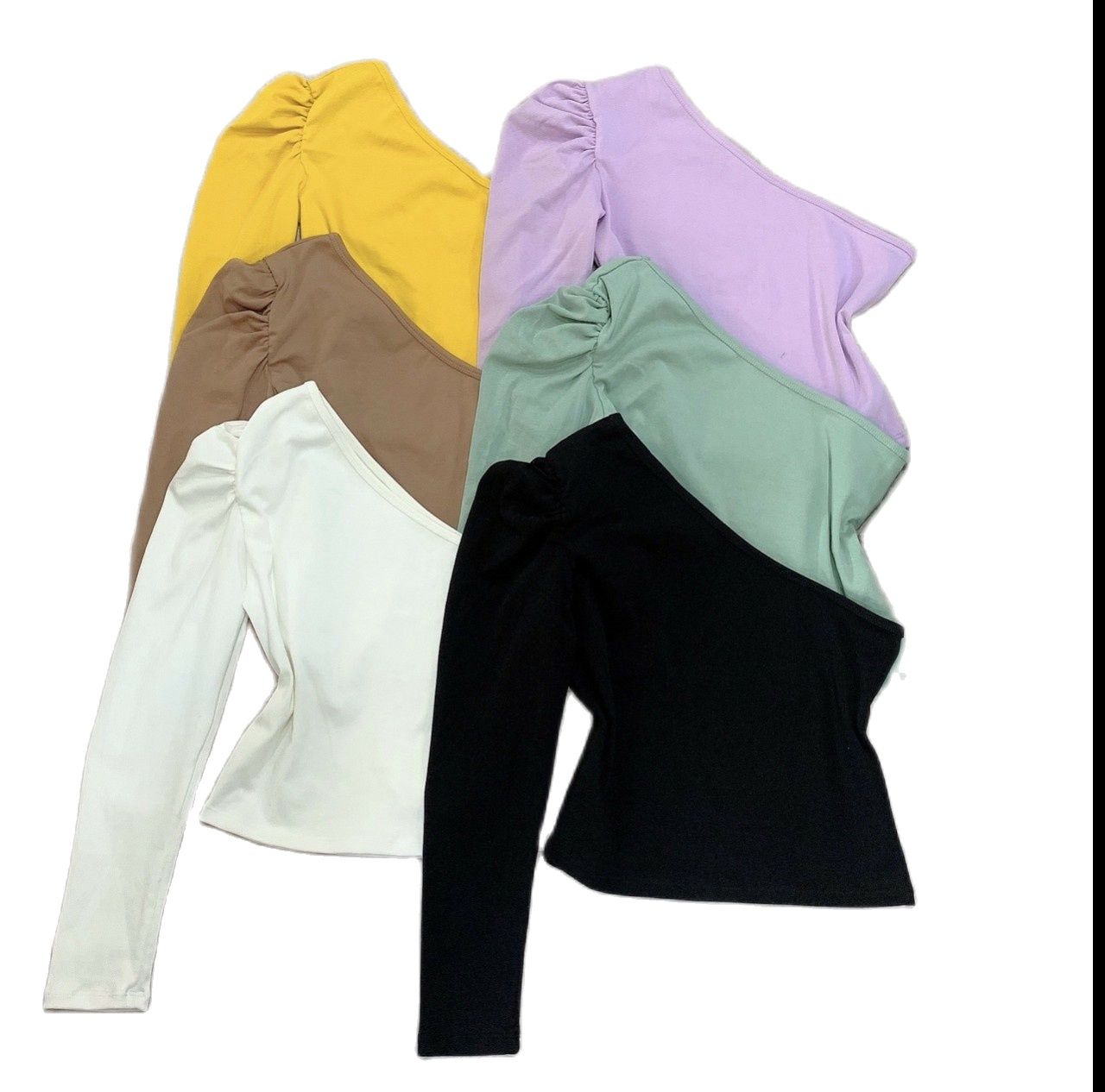 Áo Croptop Lệch Vai Tay Bồng