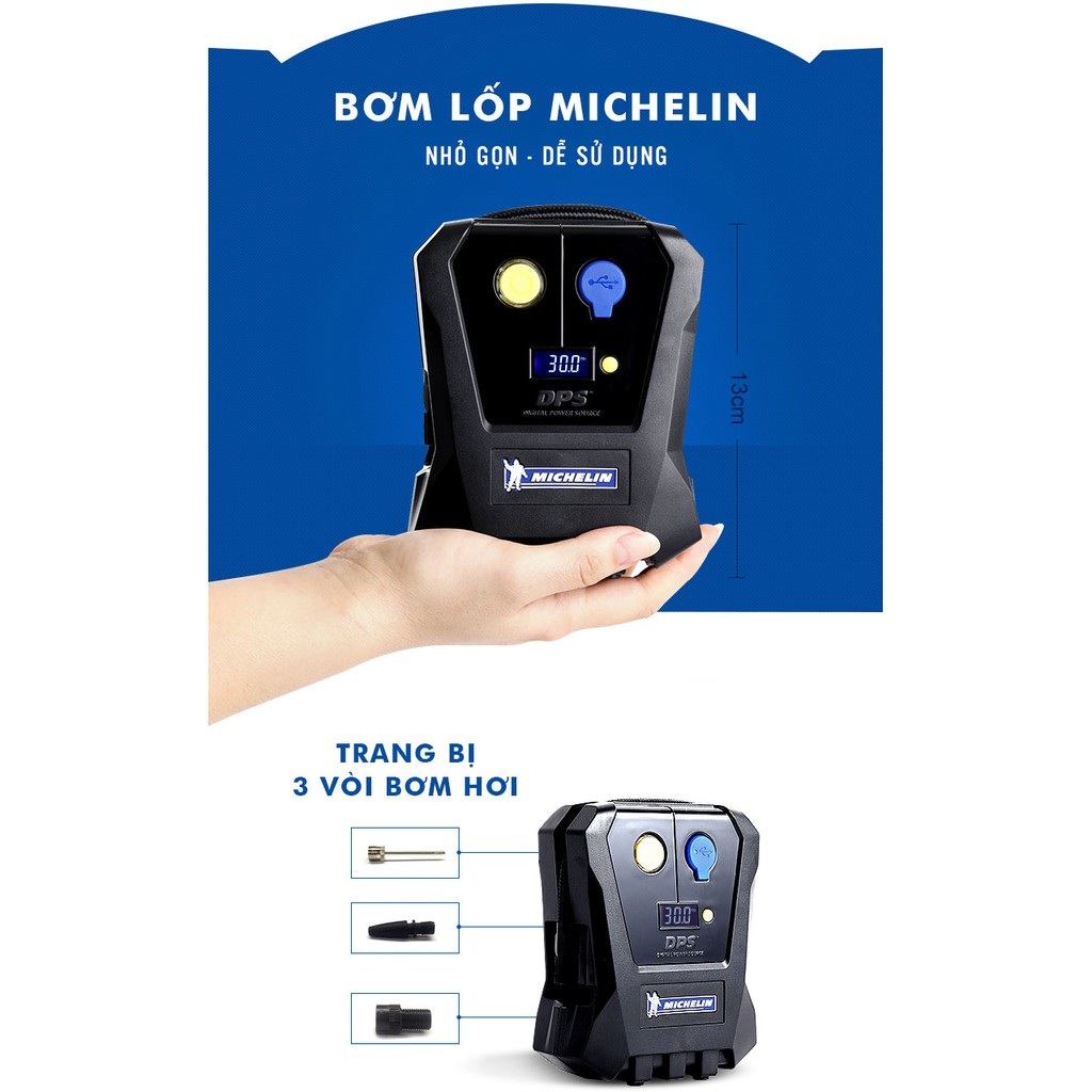 Máy bơm lốp michelin 12264 - bơm 4399ml cao cấp