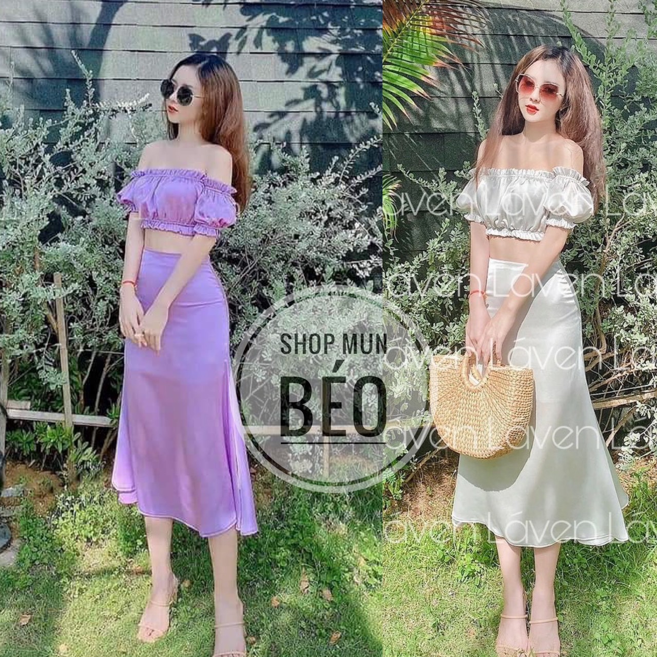 (VIDEO+HÌNH THẬT) Set Đầm Váy Phom Dài Kèm Áo Trễ Vai Tay Ngắn Chất Phi Lụa Cao Cấp