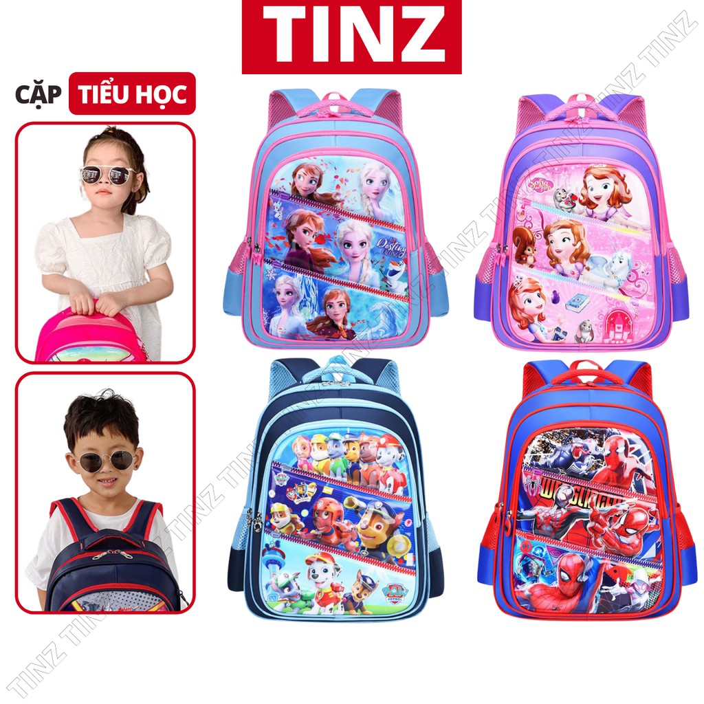 Balo đi học cho bé lớp 1,2,3,4,5 cặp học sinh tiểu học cấp 1 chống gù chống nước TINZ|Mã CC1-23