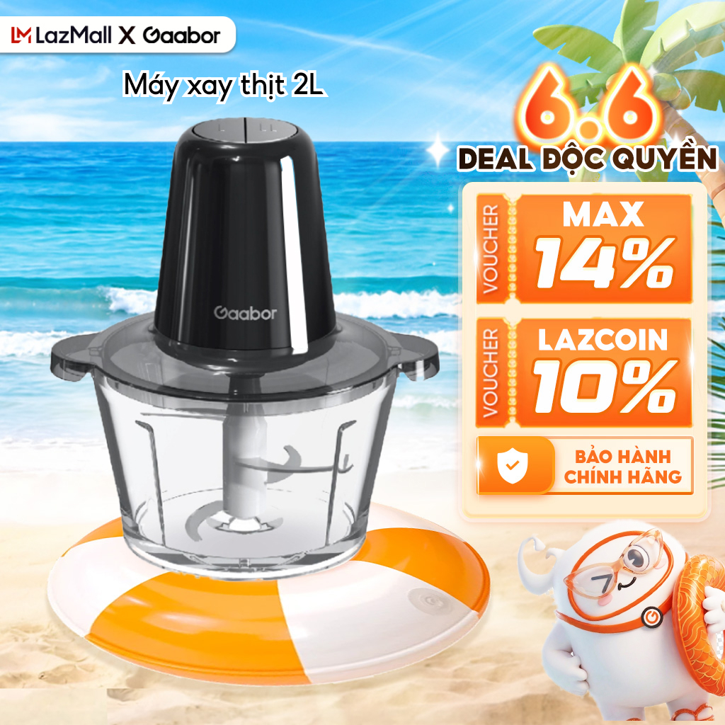 Máy xay thực phẩm GAABOR MG15A2 đa năng 4 lưỡi dao 2l xay nhuyễn cho bé tốt máy xay ăn dặm xay thịt - Bảo hành 12 tháng 1 đổi 1