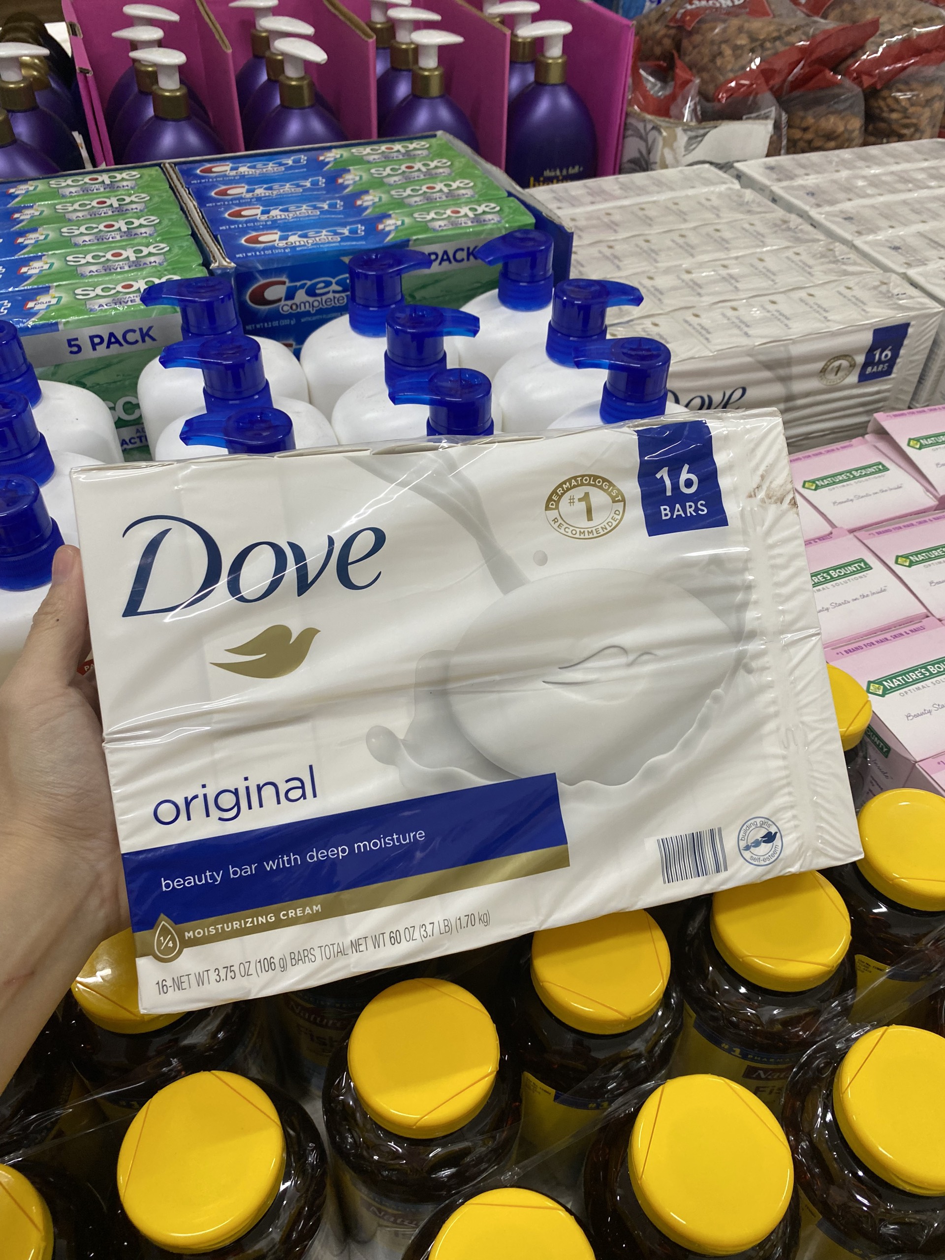 🧼💦 Xà bông cục DOVE WHITE BEAUTY 1.7kg gồm 106gr ( x16 Bars ) _NHẬP MỸ 🗽✈️