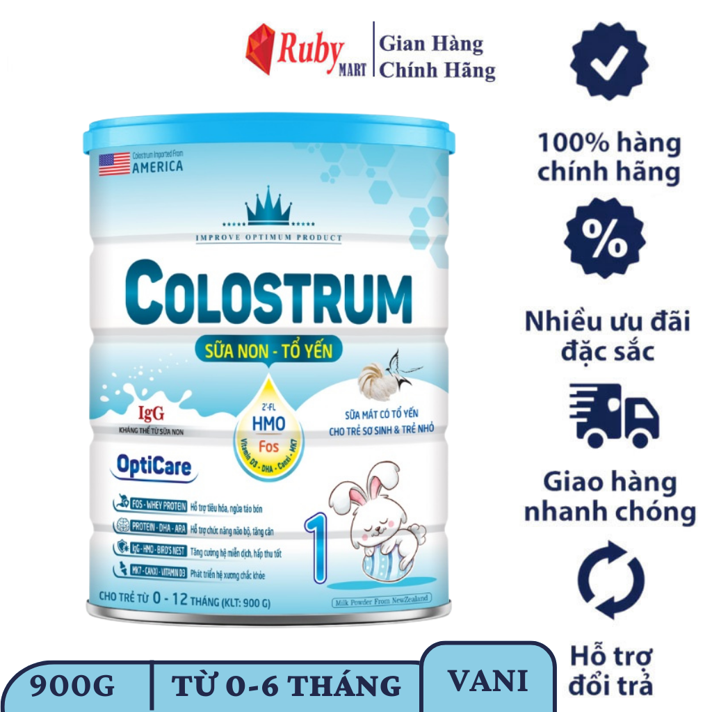 Date T4 25 Sữa Bột Colostrum Opticare 1 cho trẻ từ 0 12 tháng tuổi lon 900g