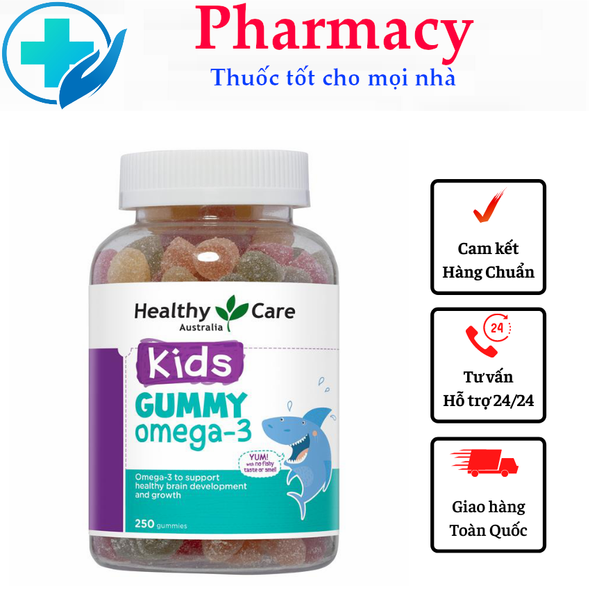 Kẹo dẻo healthy care kids gummy omega 3 - úc