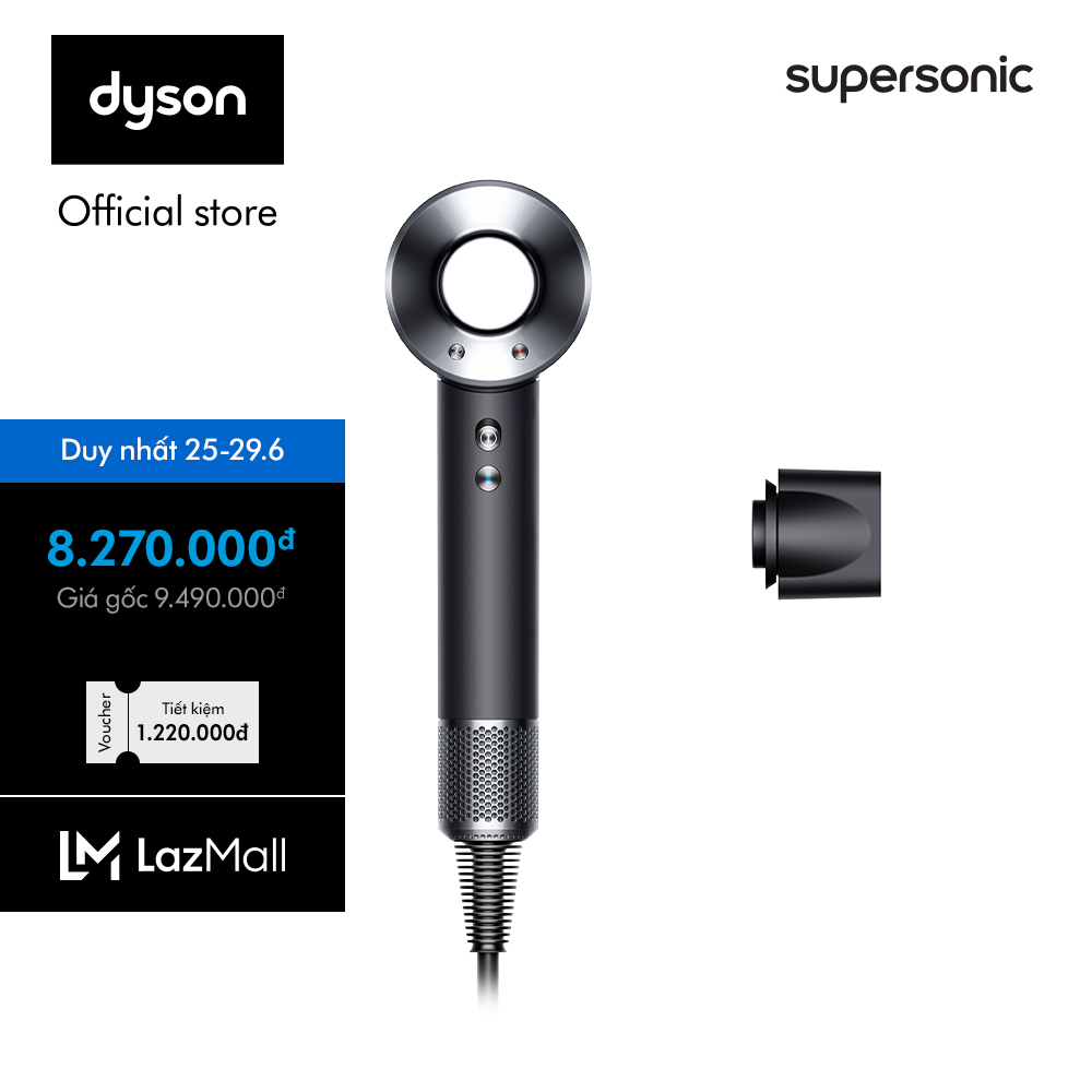 [DUY NHẤT 25.6: VC Tích lũy 400K] Máy Sấy Tóc Dyson Supersonic™ Origin HD08 Lite (Đen/Xám)