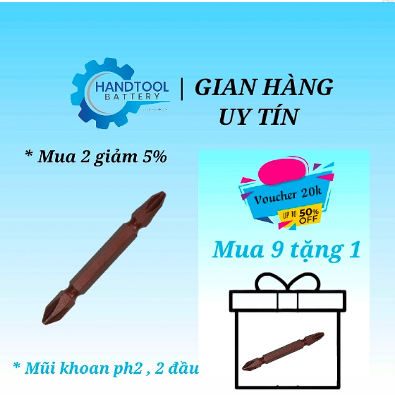 Mũi vít ph2 , 65mm, bằng thép s2