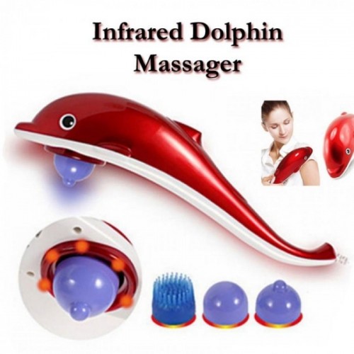 Máy Massage Cầm Tay Cá Heo Búa Rung Hồng Ngoại Nhat Ban Bụng  Cơ  Lưng  Cổ Tử Cung Giảm Đau Thư Giãn Giảm Mệt Mỏi Nhanh Hoạt Động Rung 4 In 1