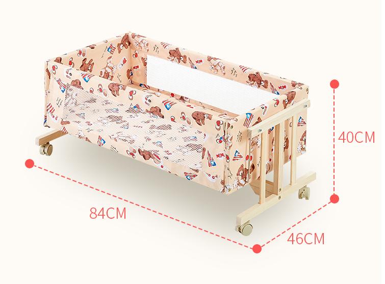 【Đặt hàng sẽ được tặng kèm theo màn 】Giường trẻ em,trẻ sơ sinh,giường nôi không sơn mài