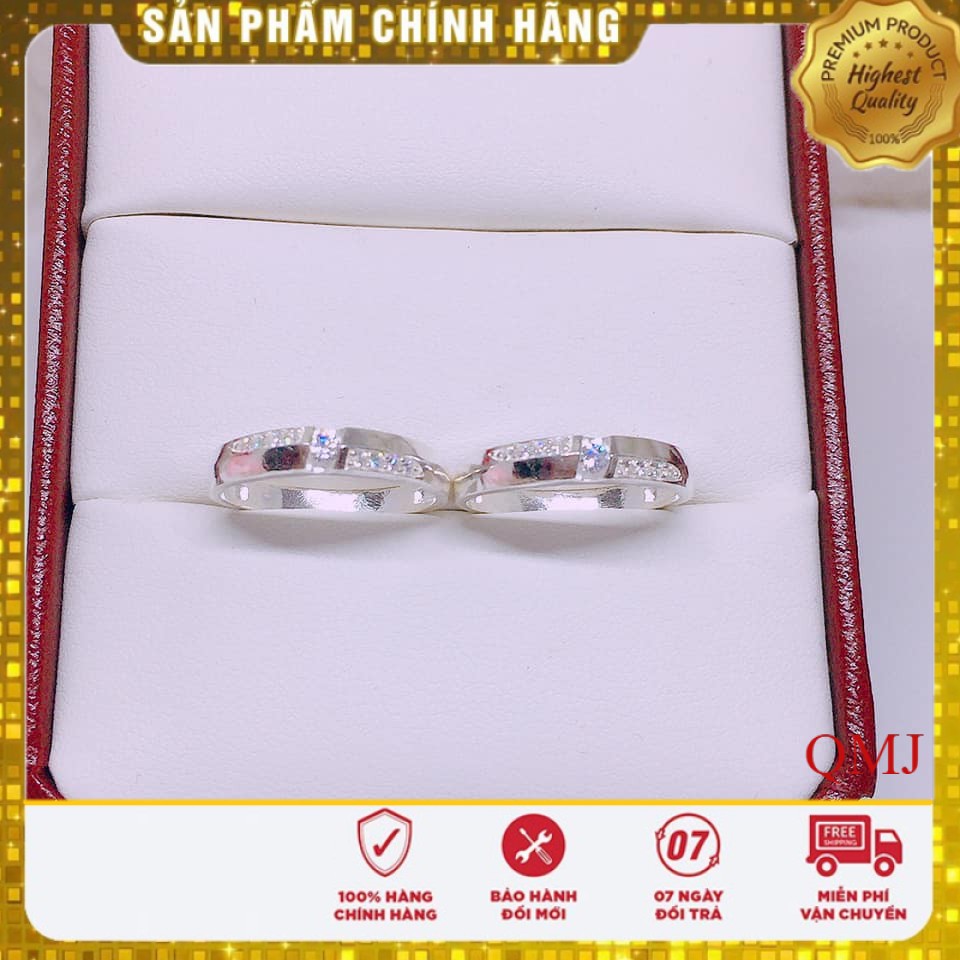 Nhẫn đôi nhẫn cặp tình yêu món quà tặng ý nghĩa ,Trang sức bạc QMJ Cam kết chuẩn Bạc Ta sáng đẹp, bền màu không lo đen xỉn, giao hàng giống ảnh, đúng chất lượng