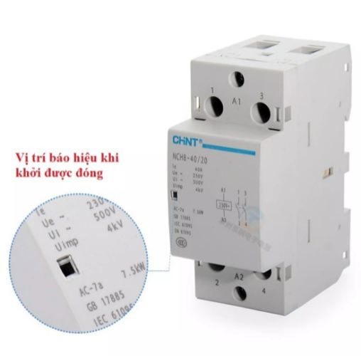 Khởi động từ, contactor 1 pha chint nch8 40a/220v
