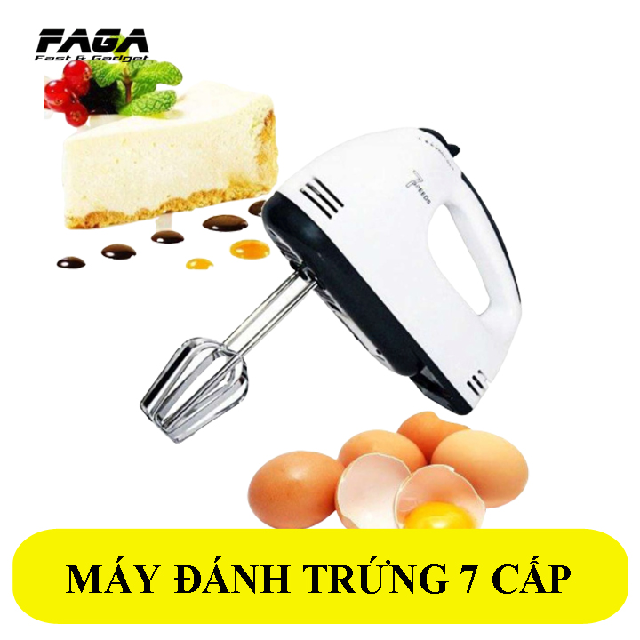 Máy đánh trứng, mát đánh trứng cầm tay 7 cấp độ có thể quấy bột, quánh bánh làm kem trộn, may danh trung mini