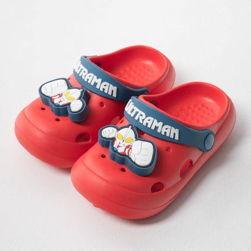 【JsS】Genuine Ultraman Hole Shoes for Boys Two Wear Lightweight Soft Sole Breathable Indoor Home Summer Outdoor Children's Slippers