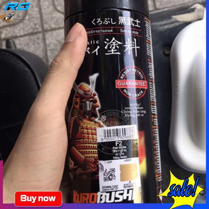 Sơn Xịt Xe Máy Samurai Màu Trắng Mờ F2 - Flat White Chính Hãng