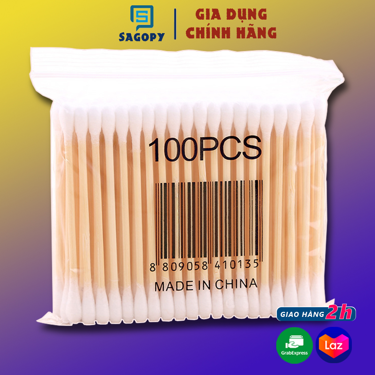 Bông tăm ngoáy tai sơ sinh trẻ em thân gỗ tre, tăm bông ráy tai vệ sinh cho bé thân gỗ