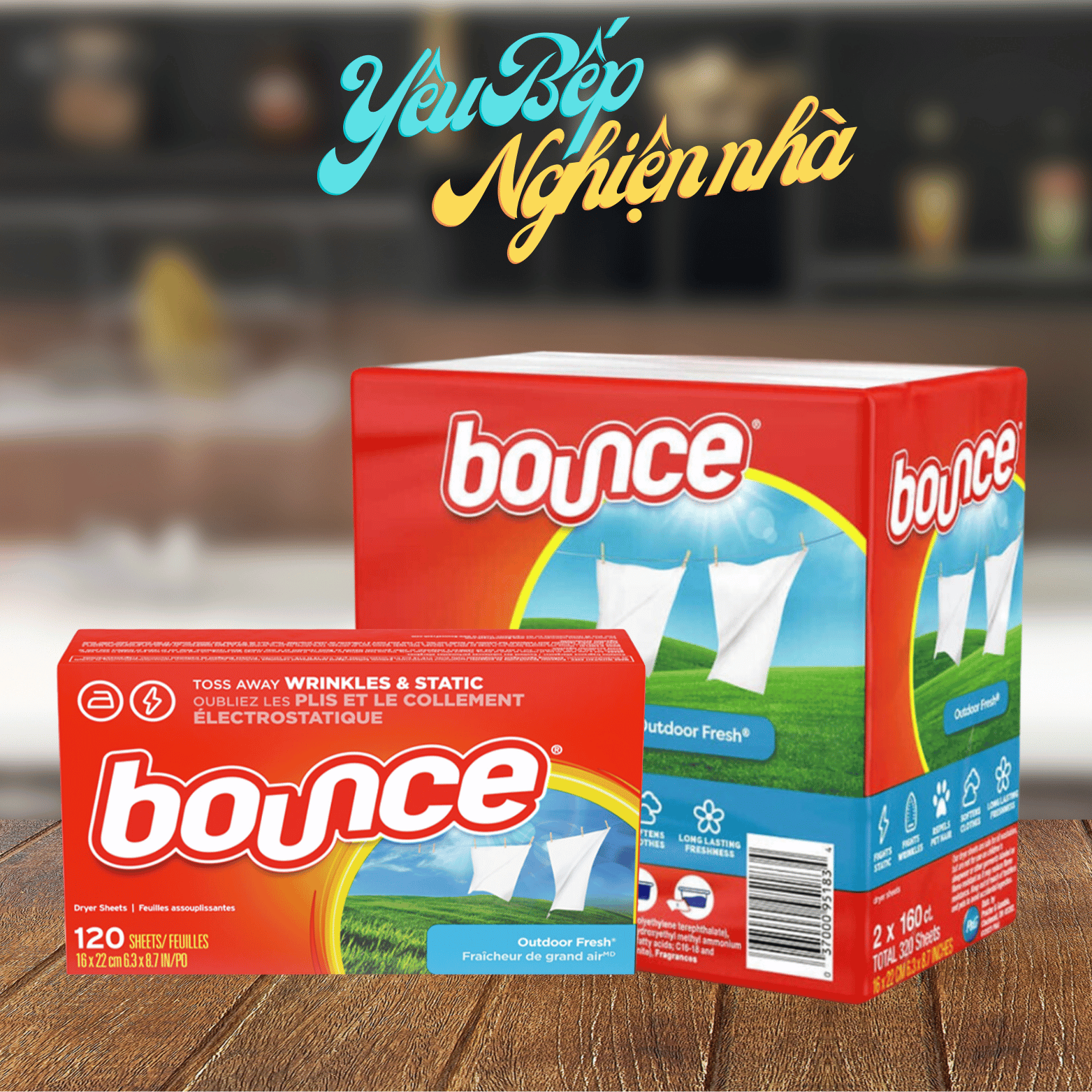 Giấy thơm quần áo Bounce hộp 120 tờ, giấy sấy thơm và làm mềm vải, hạn chế tĩnh điện vào mùa khô