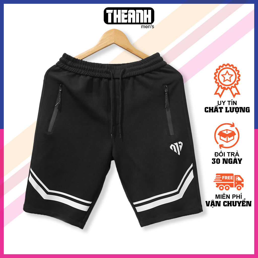 Quần Short thun nam V co giãn, ép nhiệt cao tần, phom (45-80kg), quần đùi nam mặc nhà Thế Anh Store