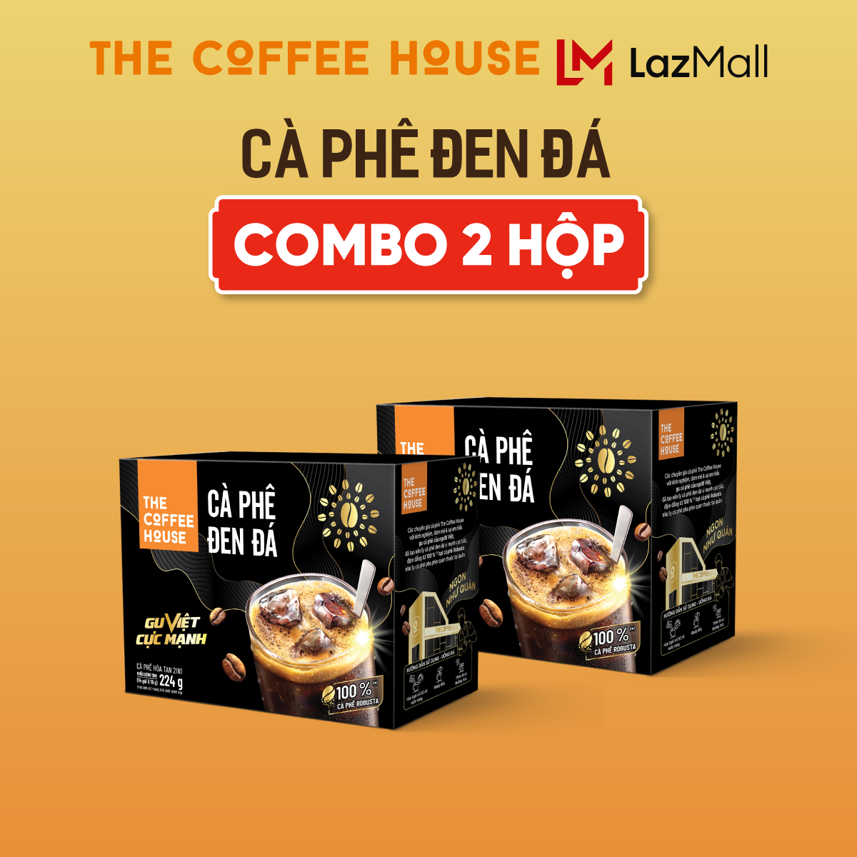 Combo 2 hộp cà phê đen đá the coffee house