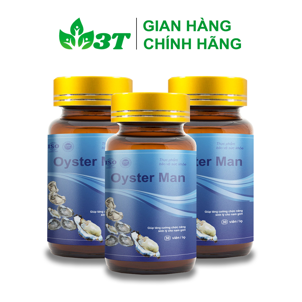 Combo 3 Hộp Tăng Cường Sinh Lý Nam Oyster Man Cải Thiện Cương Dương, Hỗ Trợ Trị Yếu Sinh Lý, Xuất Tinh Sớm, Tinh Trùng Loãng Yếu (3 hộp x 30 Viên)