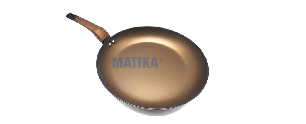 Chảo chống dính Matika size 26 có 2 lớp hợp kim nhôm siêu bền màu đen MTK 0326