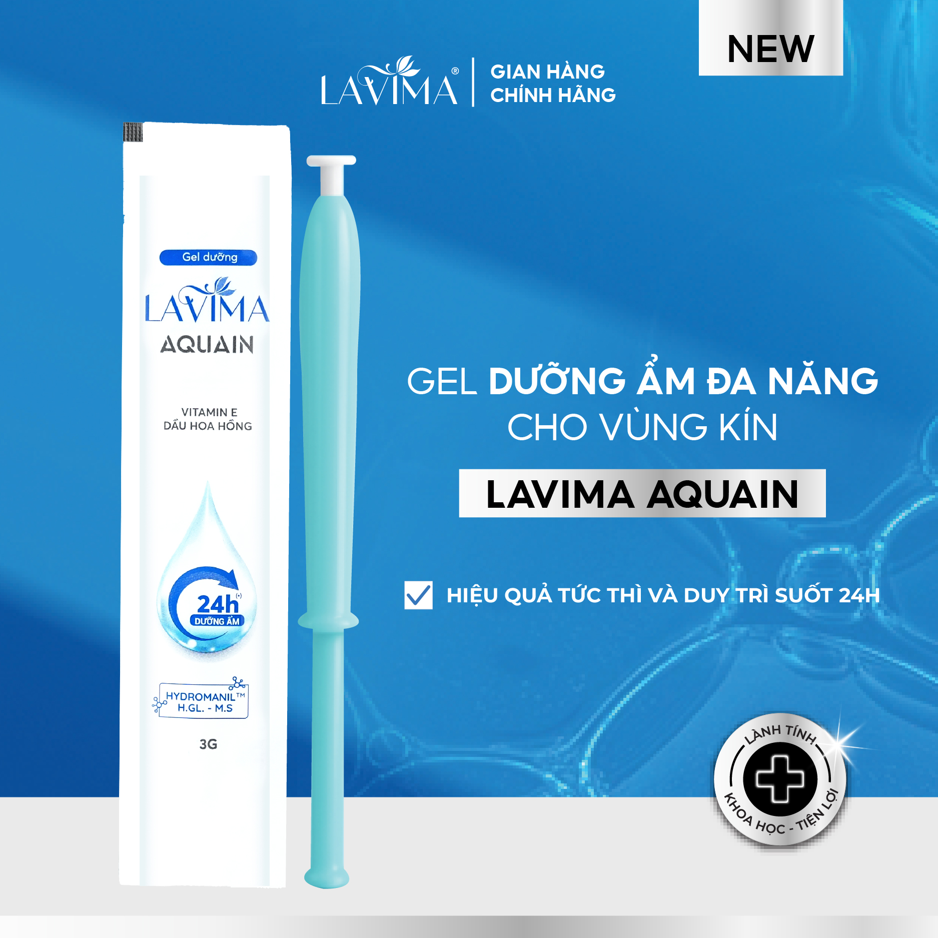  Gel Phụ Khoa Nữ  Đũa Thần Inner  Lavima Aquain Dưỡng Ẩm Đa Năng Tự Nhiên Làm Mềm Mịn Sáng Hồng Căng Mướt Vùng Kín Dạng Bút 3g 