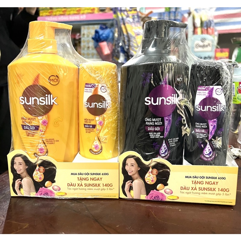 Dầu gội sunsilk 650g tặng