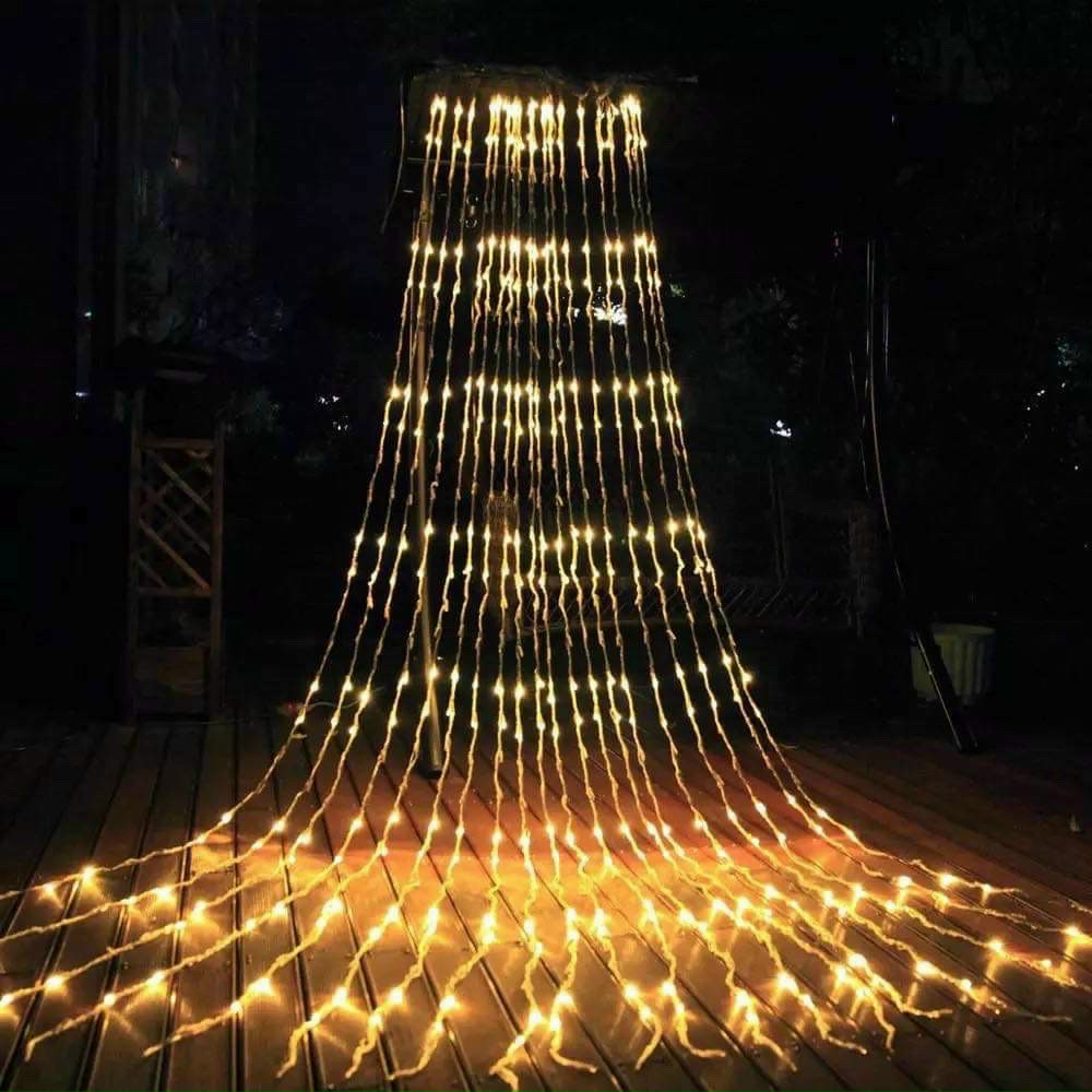 Dây đèn led thả rèm trang trí ngang 3m x dọc 2m