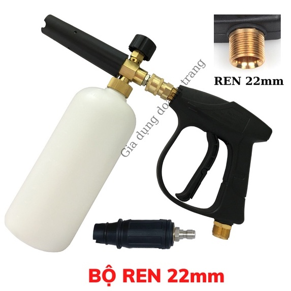 Bình xà phòng phun xịt bọt tuyết dùng cho máy bơm xịt rửa ô tô đầu nối nhanh (1 lít)