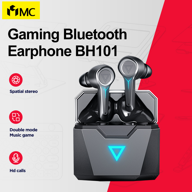 MC BH101 Chơi game chuyên nghiệp Tai nghe Bluetooth không dây Tai nghe Micro kép Giảm tiếng ồn Tai nghe stereo Hi-Fi Tai nghe bền bỉ