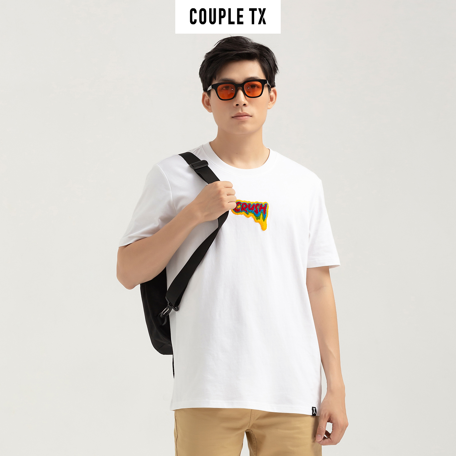 Couple tx - áo thun nam regular thêu xù crush mts 1240