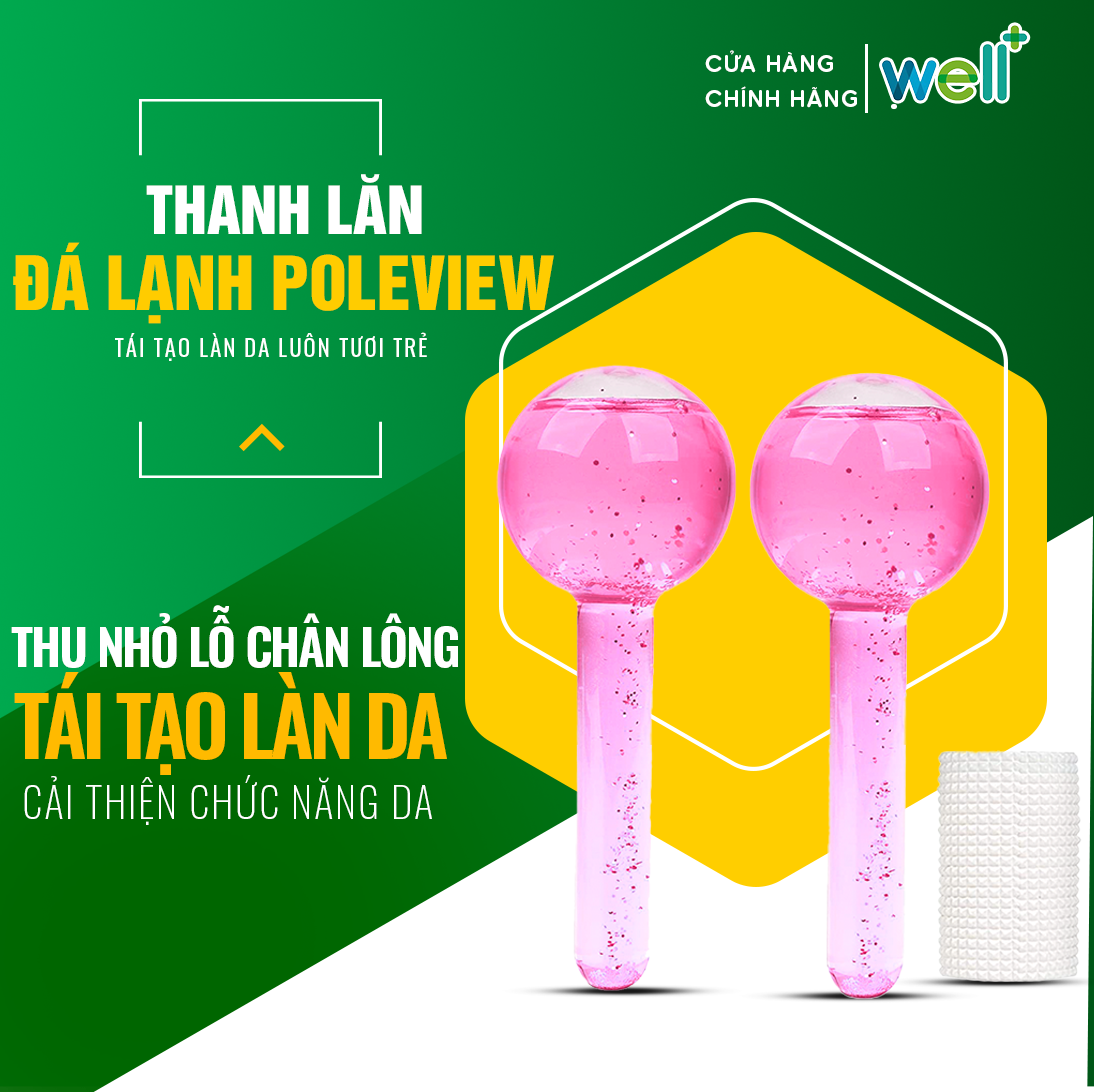 Thanh Lăn Đá Lạnh Poleview Massage Mặt Giảm Bọng Mắt Và Thu Nhỏ Lỗ Chân Lông - Quả Cầu Lạnh Mát Xa