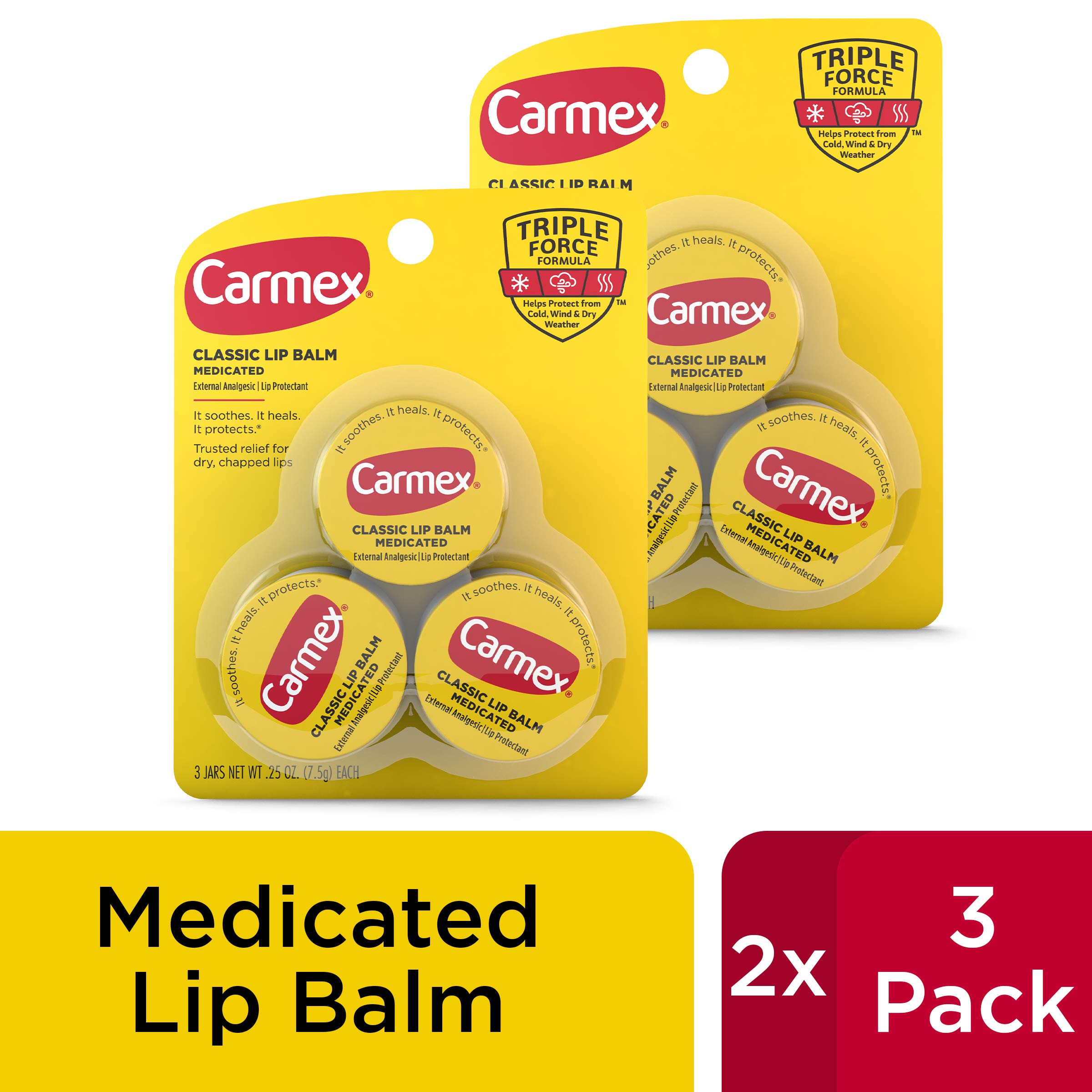 [HCM]Combo vỉ 3 hủ SON DƯỠNG CARMEX HŨ CLASSIC LIP BALM MEDICATED