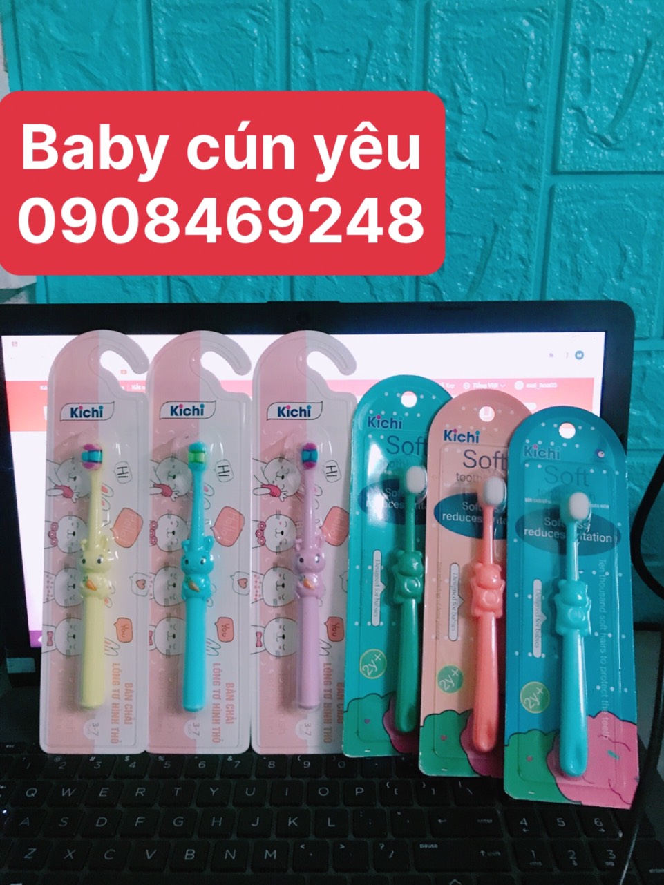 Bàn chải đánh răng trẻ em sợi tơ Kichi siêu mềm
