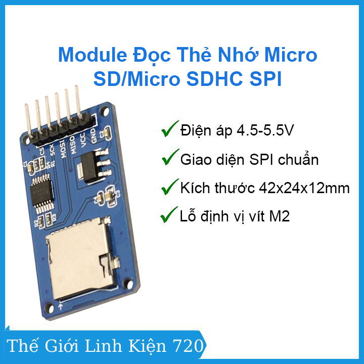 Module đọc thẻ nhớ micro sd/micro sdhc spi