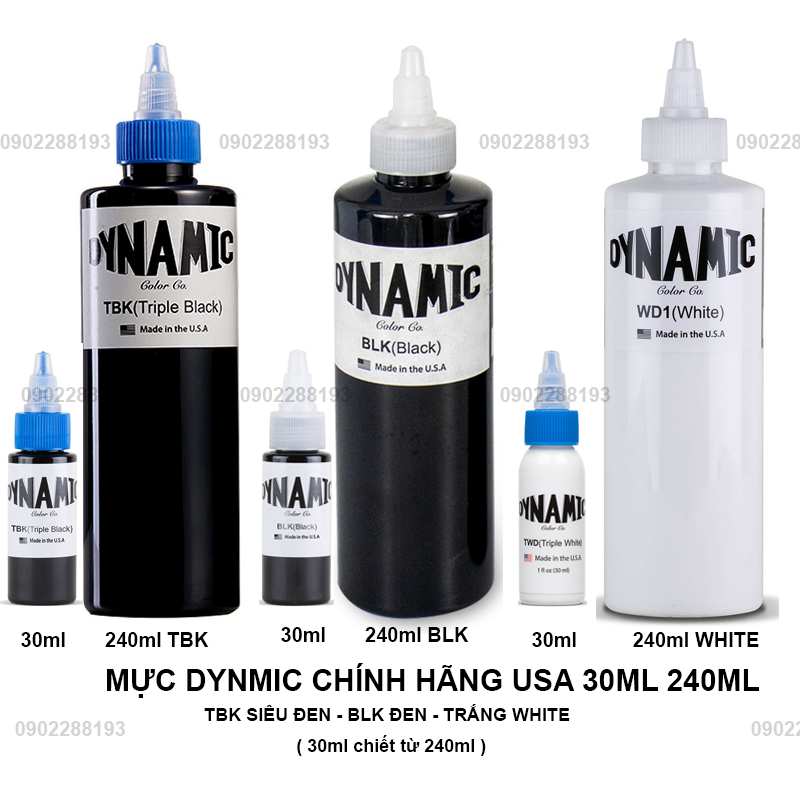 Mực xăm siêu đen- mực dynamic tbk black 30ml