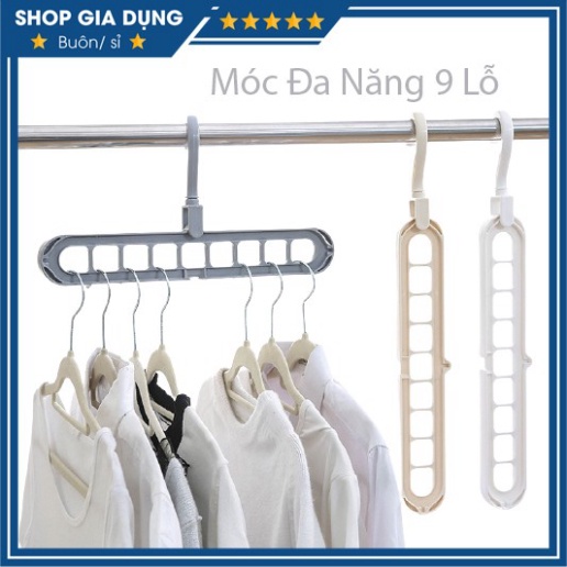 Móc phơi quần áo đa năng thông minh 9 lỗ