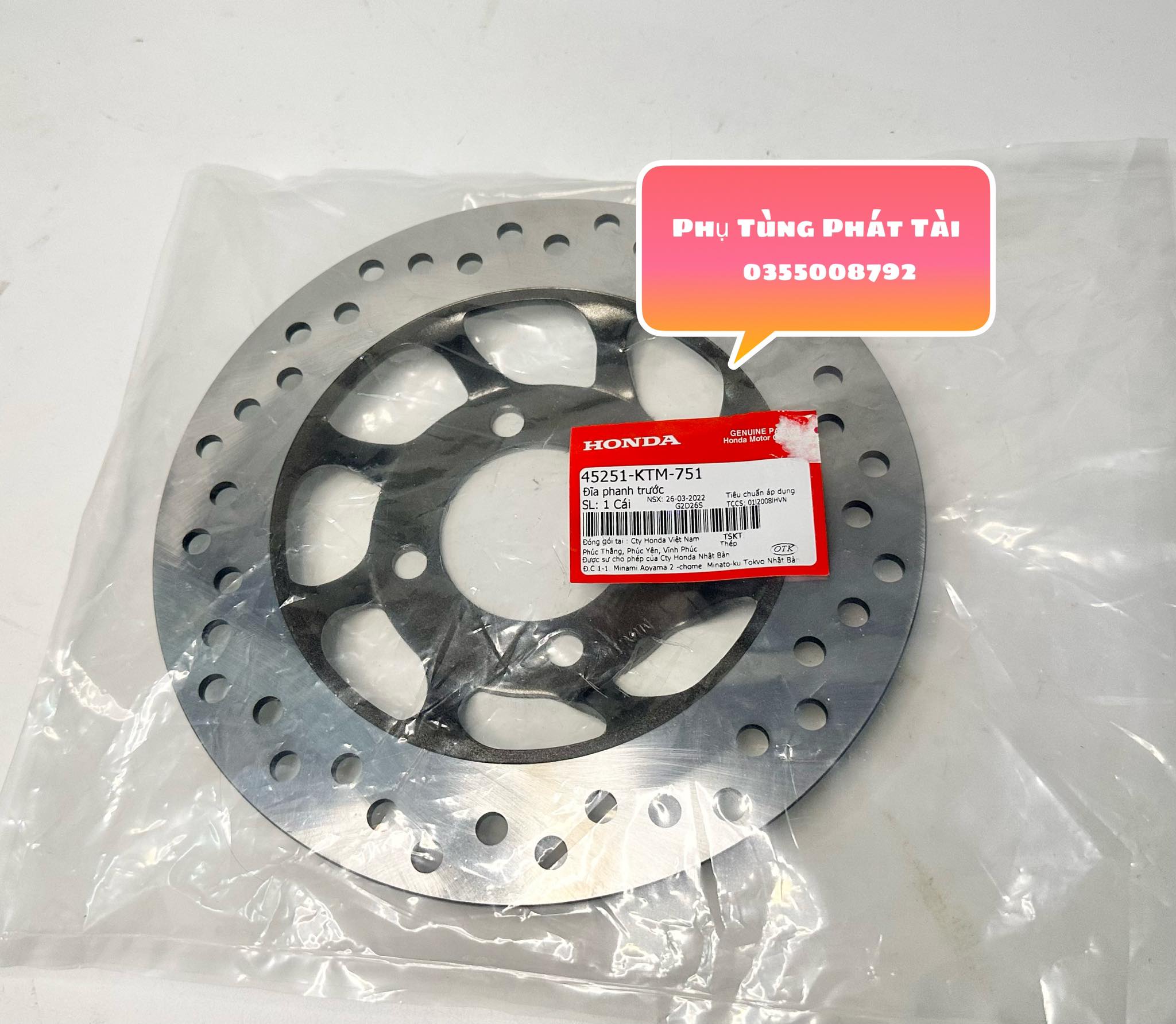 Đĩa thắng wave rs - s100 - future neo chính hãng honda