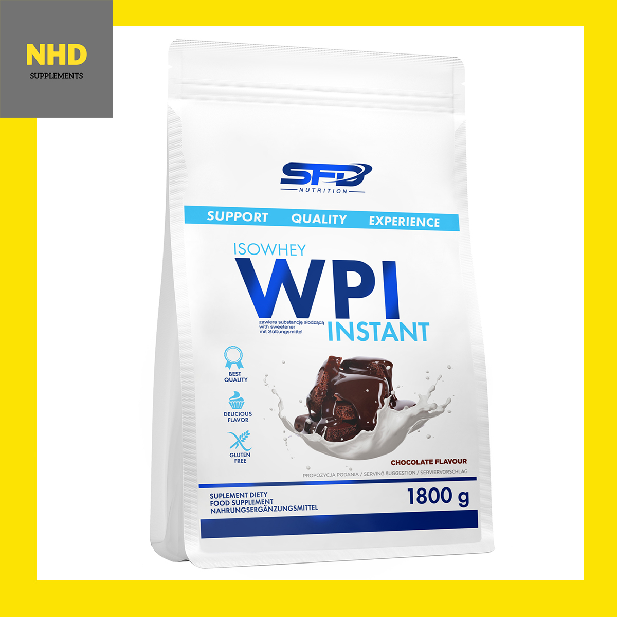 SFD NUTRITION ISOWHEY WPI INSTANT 1.8KG 100% WHEY PROTEIN ISOLATE