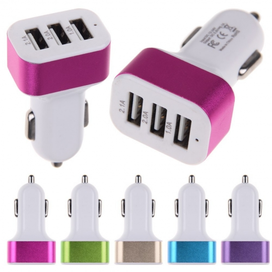 Cóc sạc xe hơi ô tô 3 cổng sạc tiện lợi phù hợp cho tất cả thiết bị sạc