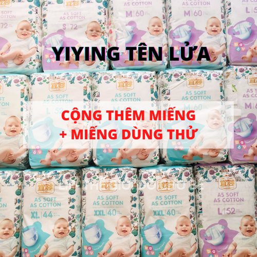 [CỘNG THÊM MIẾNG] Bỉm YIYING Ten lua xuất Âu size dán/quần S72/M60/L52/XL44/XXL40
