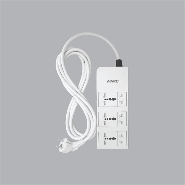 Ổ cắm di động - 3 ổ cắm đơn 2 chấu + 3 ổ cắm đơn đa năng 2.0 mpe