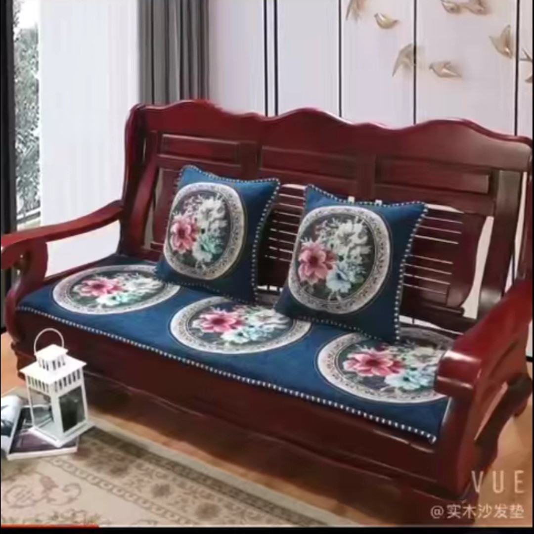 Thảm ghế gỗ loại 2m x55cm thảm ghế hoàng gia xanh đậm mẫu mới
