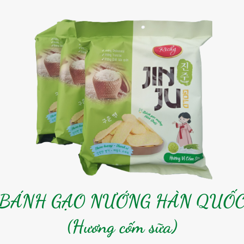 Bánh gạo nướng hàn quốc jinju vị cốm sữa : 16 gói/ túi
