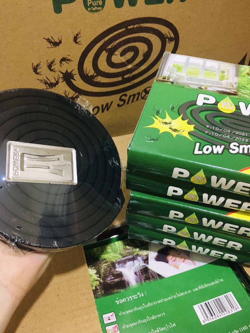 Lốc 10 hộp nhang muỗi POWER Thái Lan hương thảo mộc chanh xả 10 khoanh/hộp