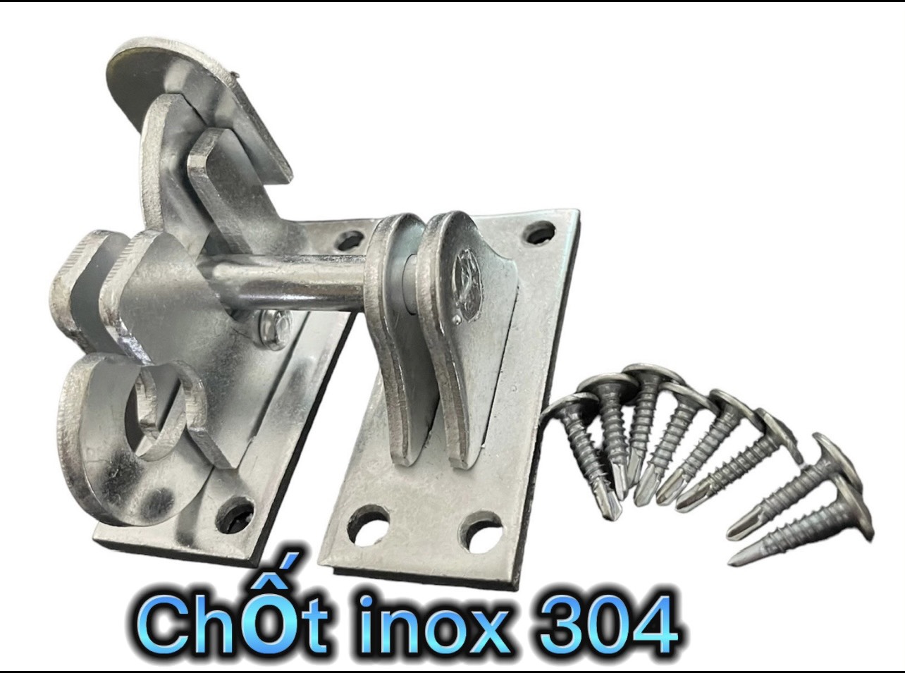 Chốt Cửa Tự Gài inox 304 siêu bền , dễ sử dụng, tiện lợi, bảo hành 1 đổi 1,tặng kèm 8 vít bắt chốt
