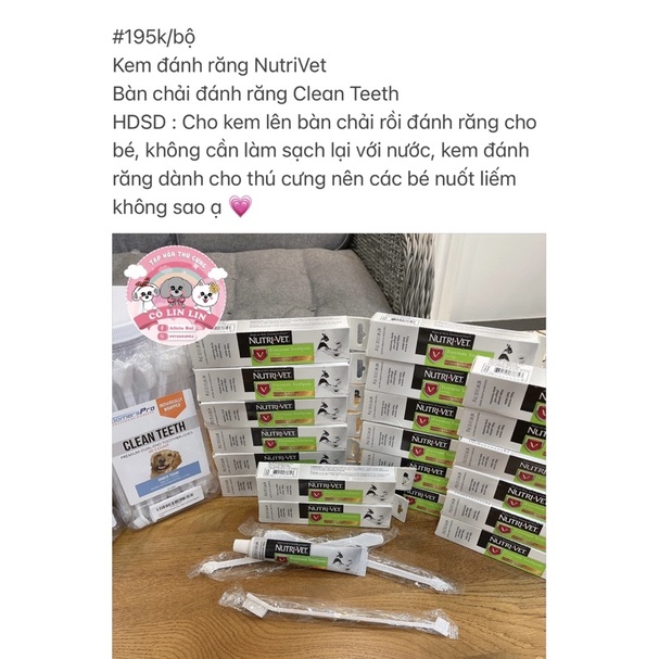Kem đánh răng cho thú cưng nuốt được