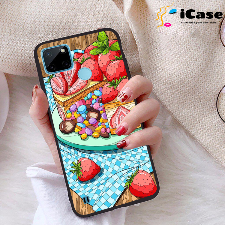 Ốp lưng realme c21y viền dẻo tpu bst trái cây
