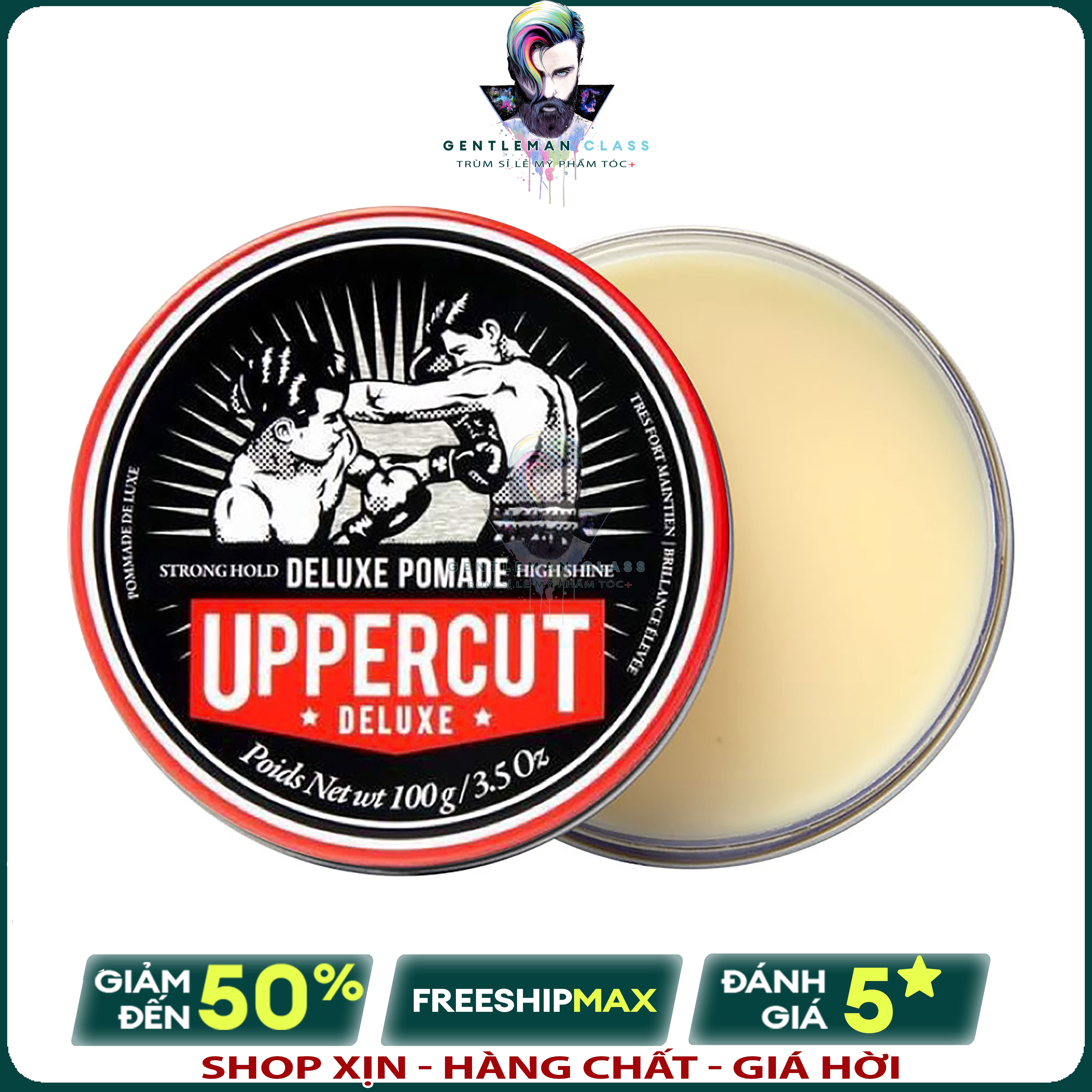 Sáp vuốt tóc nam - clay wax vuốt tóc tạo kiểu uppercut deluxe clay pomade - sáp vuốt tóc dễ sử dụng, hiệu năng cực tốt - clay tạo kiểu hot nhất 2023 - 100gram