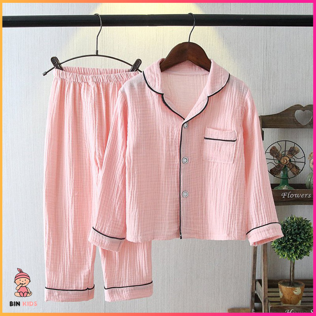 Bộ đồ ngủ cho bé - bin kids, bộ pijama đũi dài tay, bộ pijama hè cho bé gái từ 6-28kg